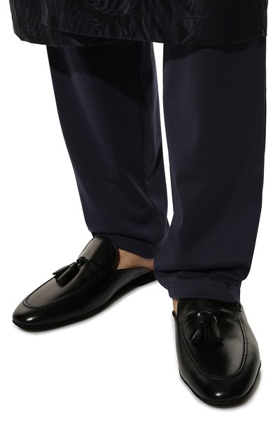 Кожаные домашние туфли FARFALLA черного цвета по цене 29950 руб., арт. G14ANTGI, фото 3 Кожаные домашние туфли FARFALLA, арт. G14ANTGI, фото 3