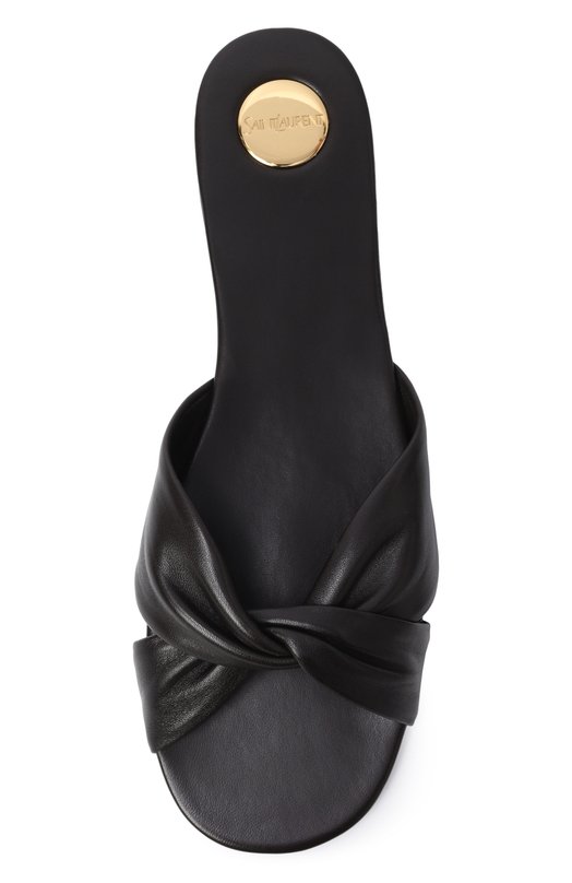 Кожаные шлепанцы Saint Laurent 860614/AADF0 Коричневый  860614/AADF0 Фото 6