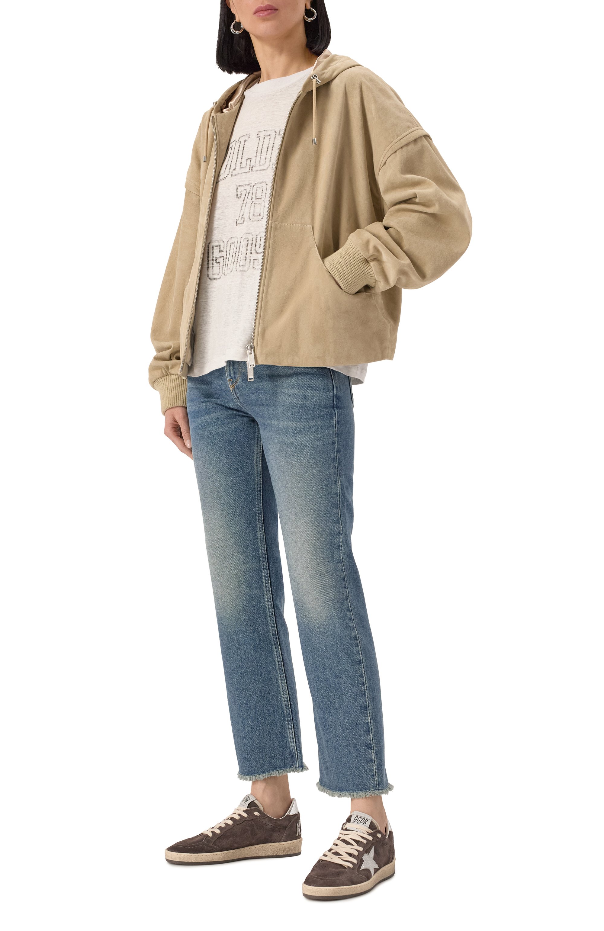 Замшевые кеды ball star GOLDEN GOOSE DELUXE BRAND коричневого цвета по цене 64650 руб., арт. GWF00117.F006854, фото 2 Замшевые кеды ball star GOLDEN GOOSE DELUXE BRAND, арт. GWF00117.F006854, фото 2