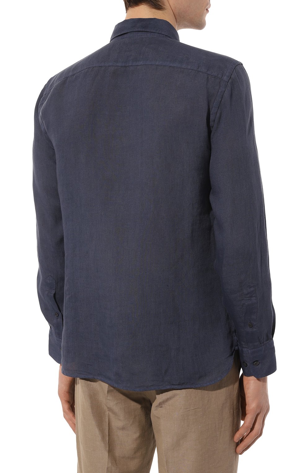 Льняная рубашка 120% LINO темно-синего цвета по цене 26350 руб., арт. Y0M1311/0000115/S00, фото 4 Льняная рубашка 120% LINO, арт. Y0M1311/0000115/S00, фото 4