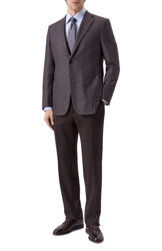 Пиджак из шелка и кашемира Brioni RG0D0R/0D404 Коричневый  RG0D0R/0D404 Фото 2