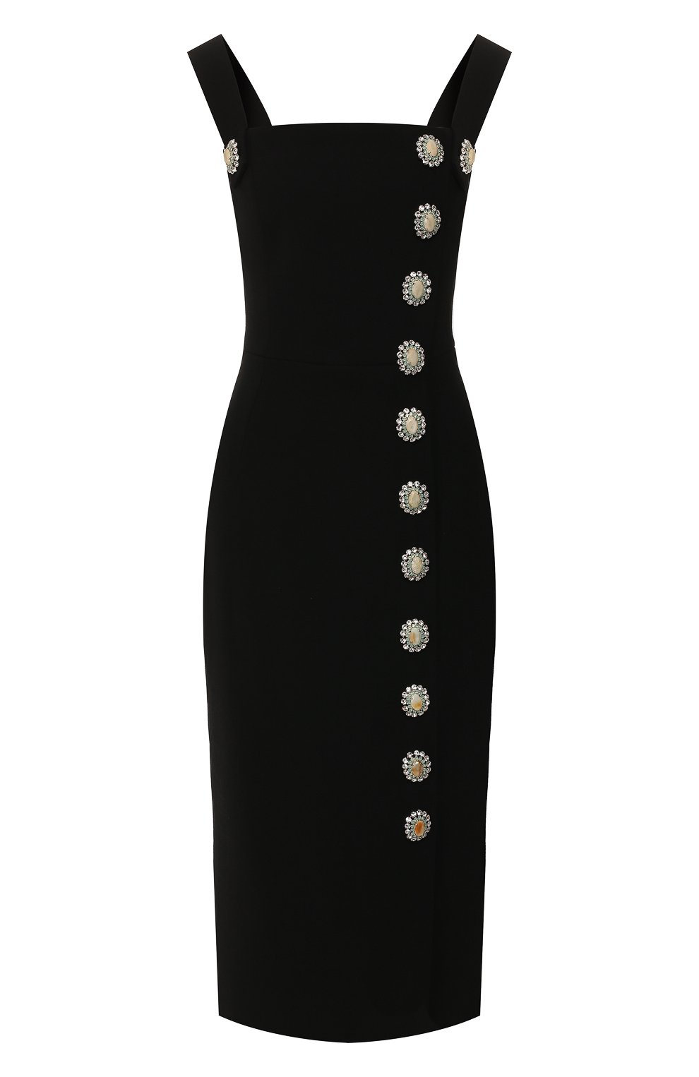 Шерстяное платье DOLCE & GABBANA черного цвета по цене 432500 руб., арт. F6G4CZ/FUBD2, фото 1 Шерстяное платье DOLCE & GABBANA, арт. F6G4CZ/FUBD2, фото 1