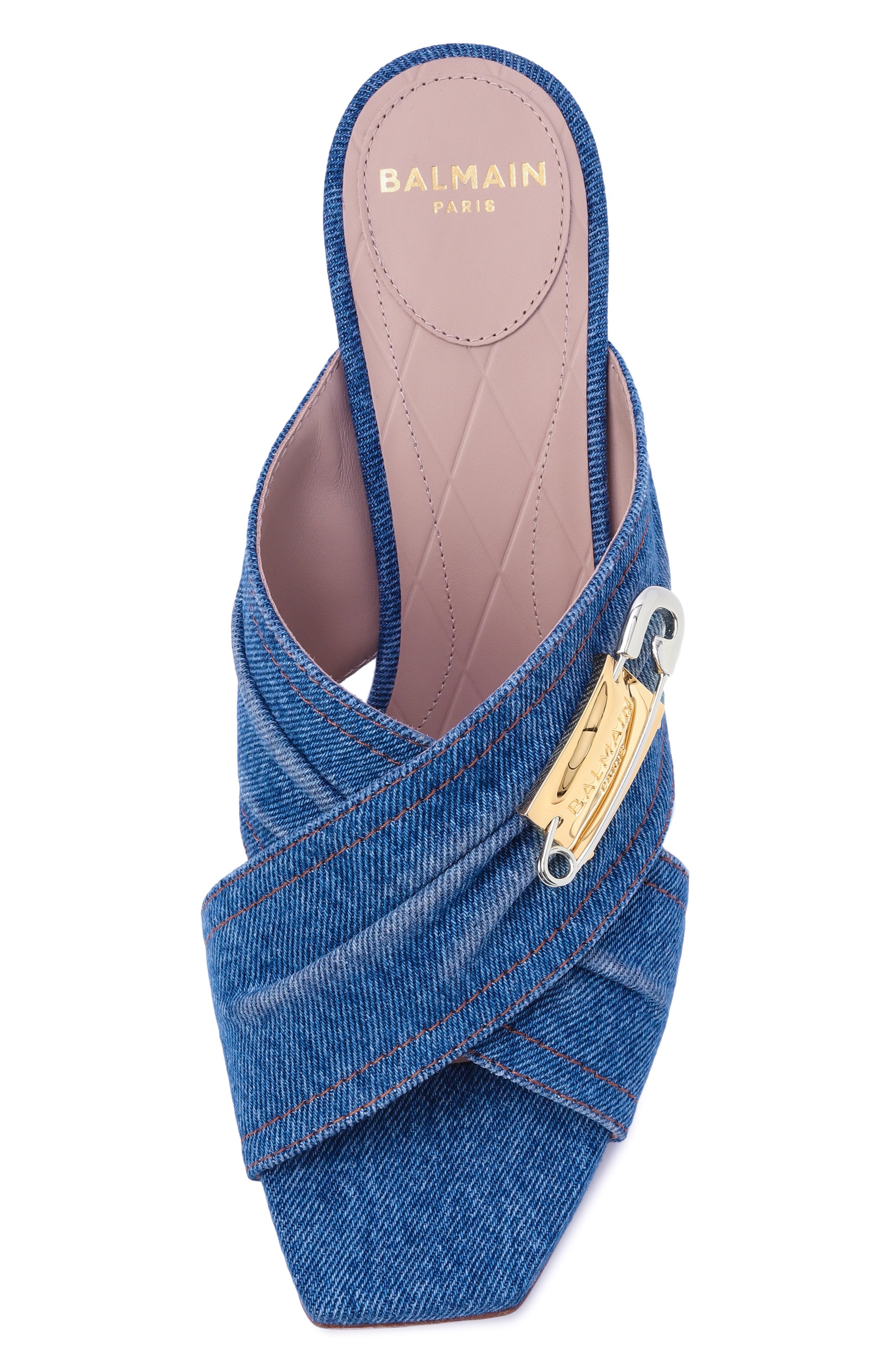 Текстильные мюли safety pin 75 BALMAIN, арт. EN1UR079/TDMS, фото 6