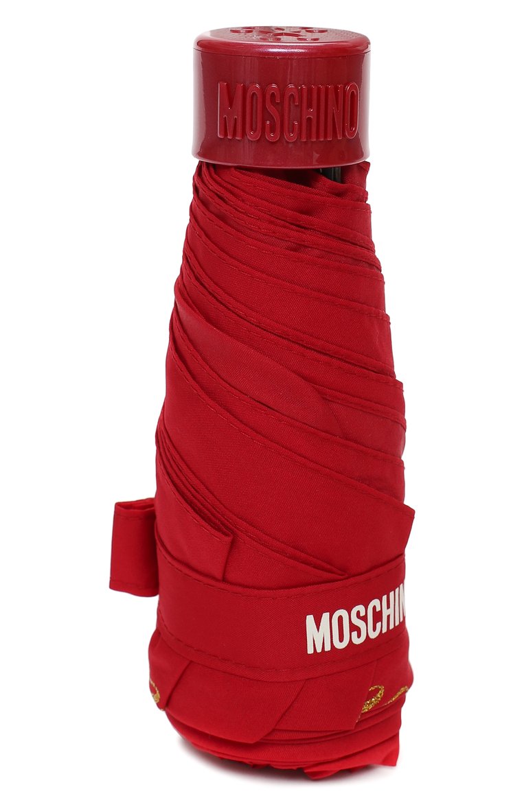 Женский складной зонт MOSCHINO красного цвета, арт. 8014-SUPERMINI | Фото 4 (Материал: Текстиль, Металл, Синтетический материал; Нос: Не проставлено; Материал сплава: Проставлено)
