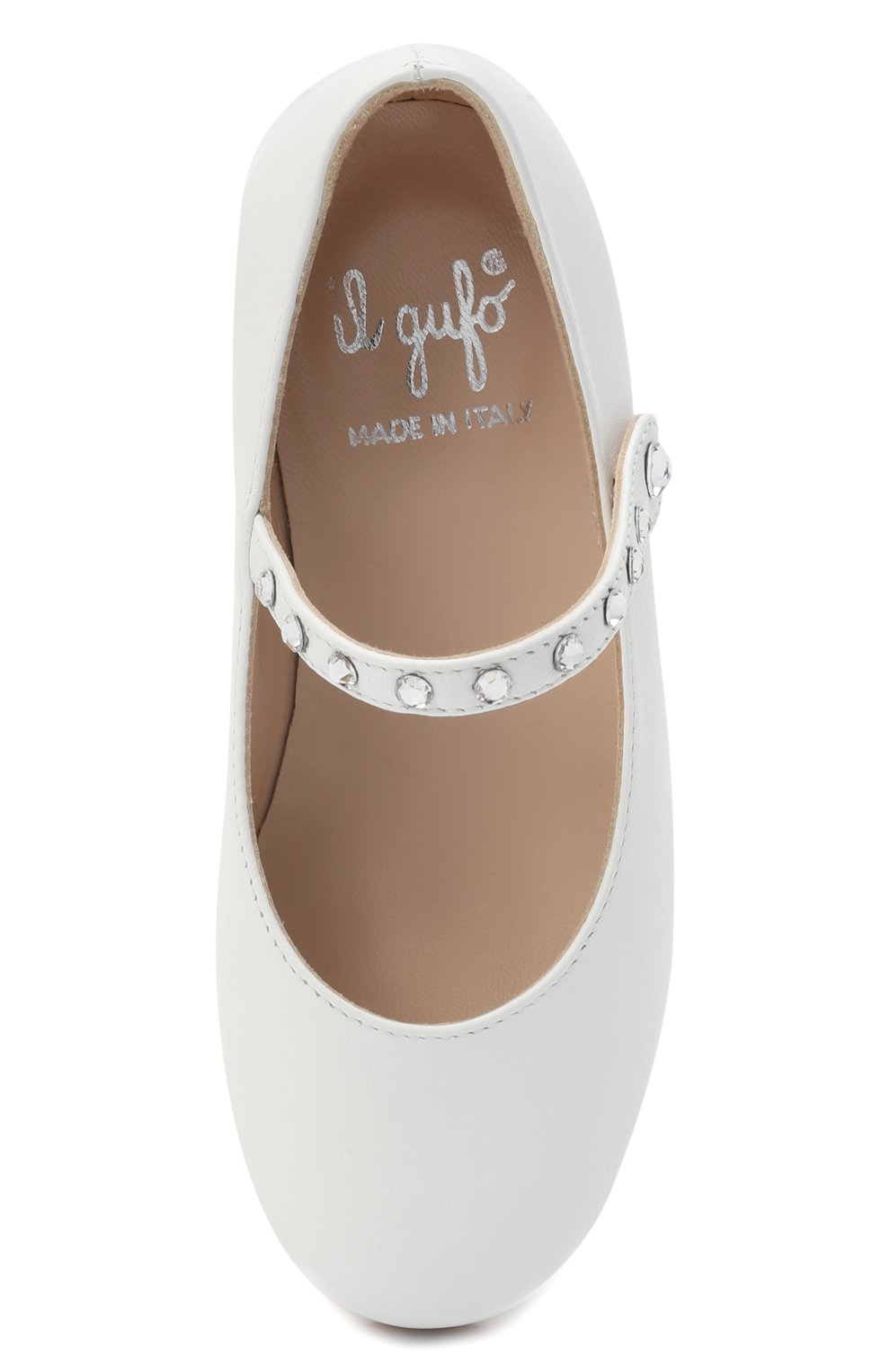 Кожаные балетки IL GUFO белого цвета по цене 21600 руб., арт. G313/VITELL0 NAPPAC0L0RS/23-26, фото 4 Кожаные балетки IL GUFO, арт. G313/VITELL0 NAPPAC0L0RS/23-26, фото 4