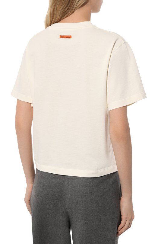 Хлопковая футболка Heron Preston Кремовый, фото 4