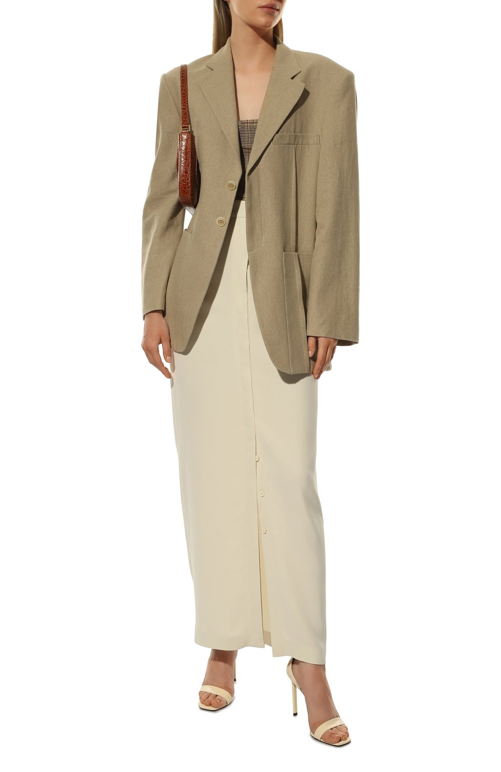 Юбка из вискозы и шелка TEGIN кремового цвета по цене 60000 руб., арт. SS2302A, фото 2 Юбка из вискозы и шелка TEGIN, арт. SS2302A, фото 2