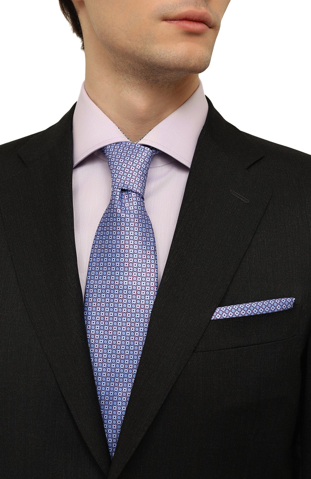Комплект из галстука и платка STEFANO RICCI сиреневого цвета по цене 49950 руб., арт. DX/47007, фото 2 Комплект из галстука и платка STEFANO RICCI, арт. DX/47007, фото 2