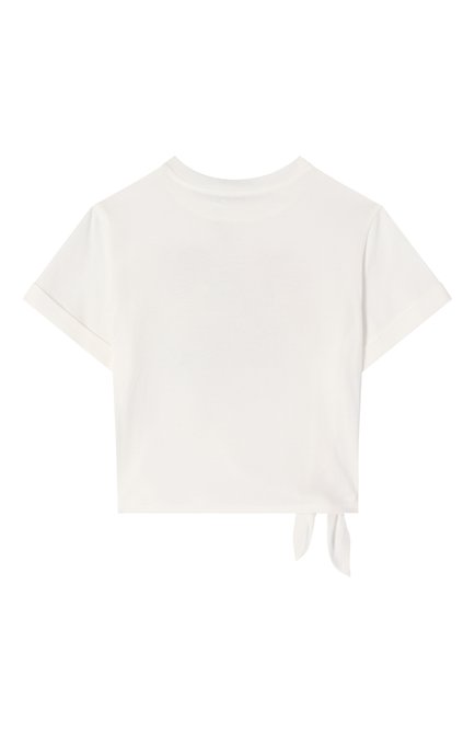Детская хлопковая футболка DOLCE & GABBANA молочного цвета, арт. L5JT0Z/G702A/8-14 | Фото 2 (Рукава: Короткие; Драгоценные камни: Проставлено; Мате�риал сплава: Проставлено)