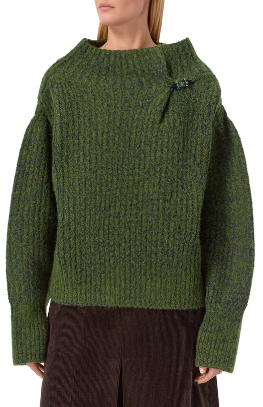 Шерстяной свитер Dries Van Noten 252-011229-2725 Зелёный  252-011229-2725 Фото 3
