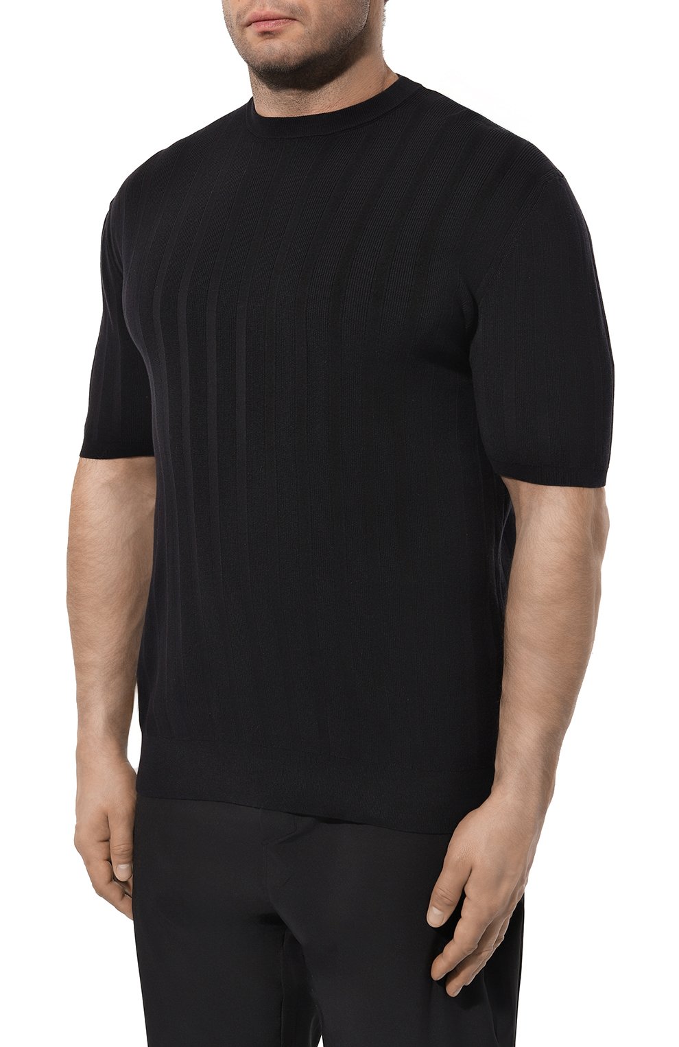 Хлопковый джемпер CORTIGIANI темно-синего цвета по цене 55000 руб., арт. 719108, фото 3 Хлопковый джемпер CORTIGIANI, арт. 719108, фото 3