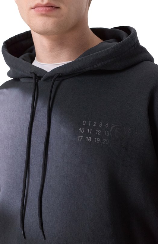 Хлопковое худи MM6 SH2GU0024/M25024 Чёрный  SH2GU0024/M25024 Фото 5