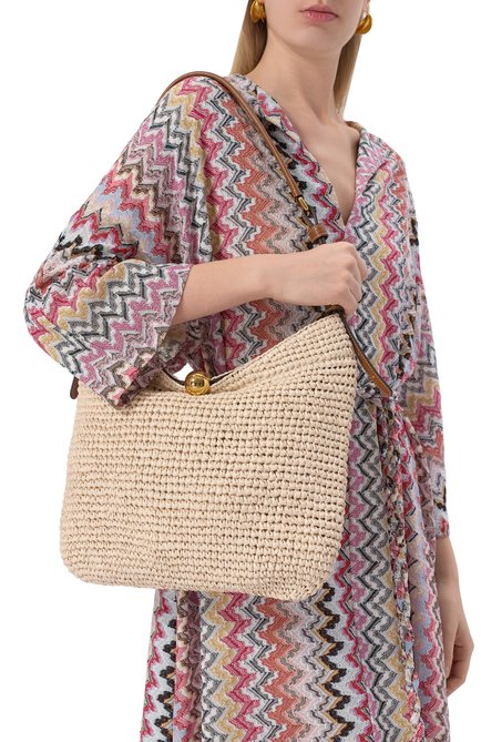 Женская сумка furla sfera large FURLA бежевого цвета, арт. WB01716/BX3945 | Фото 2 (Автоматизация ТО: Проставлено; Автоматизация состава: Проставлено; Материал: Растительное волокно; Размер: large)