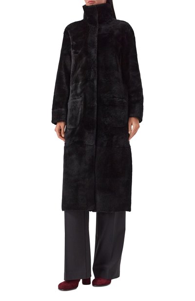 Дубленка из овчины SIMONETTA RAVIZZA черного цвета по цене 459500 руб., арт. F05C0142H21, фото 3 Дубленка из овчины SIMONETTA RAVIZZA, арт. F05C0142H21, фото 3