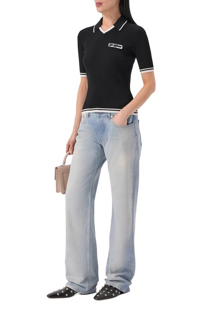 Поло из вискозы OFF-WHITE, арт. 0WHV007S26KNI001, фото 2