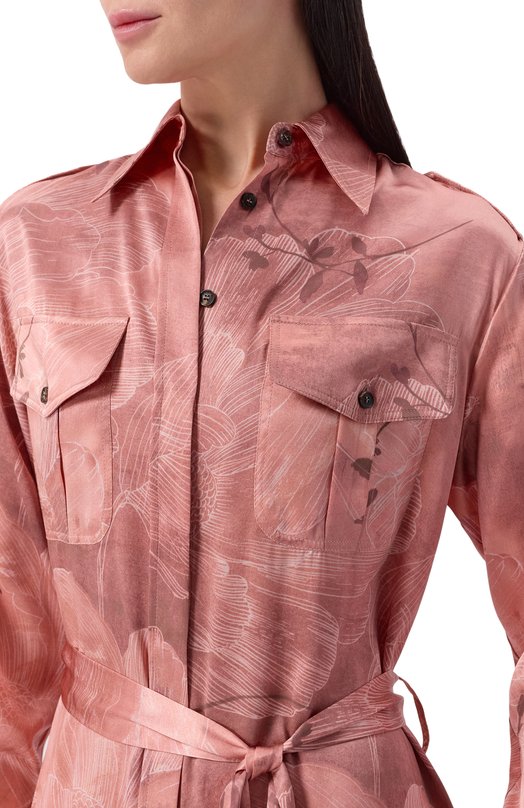 Атласное платье Kiton D47321K0873G05 Розовый  D47321K0873G05 Фото 4