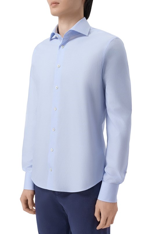 Хлопковая рубашка Van Laack VL-RIVARA-LSF/156293 Голубой  VL-RIVARA-LSF/156293 Фото 3