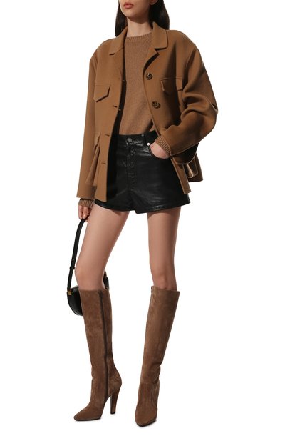 Шерстяной свитер SAINT LAURENT бежевого цвета по цене 78200 руб., арт. 603084/YALK2, фото 2 Шерстяной свитер SAINT LAURENT, арт. 603084/YALK2, фото 2