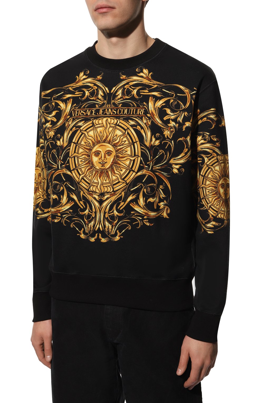 Хлопковый свитшот VERSACE JEANS COUTURE, арт. 72GAI3RB-72UP302 PANEL P. BAR0QUE SUN FELPA PANEL/, фото 3