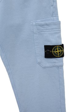 Детские хлопковые джоггеры STONE ISLAND голубого цвета, арт. 801661540/3-4 | Фото 3 (Материал сплава: Проставлено; Нос: Не проставлено; Материал внешний: Хлопок; Мальчики Кросс-КТ: Джоггеры-одежда; Ростовка одежда: 4 года | 104 см, 3 года | 98 см)