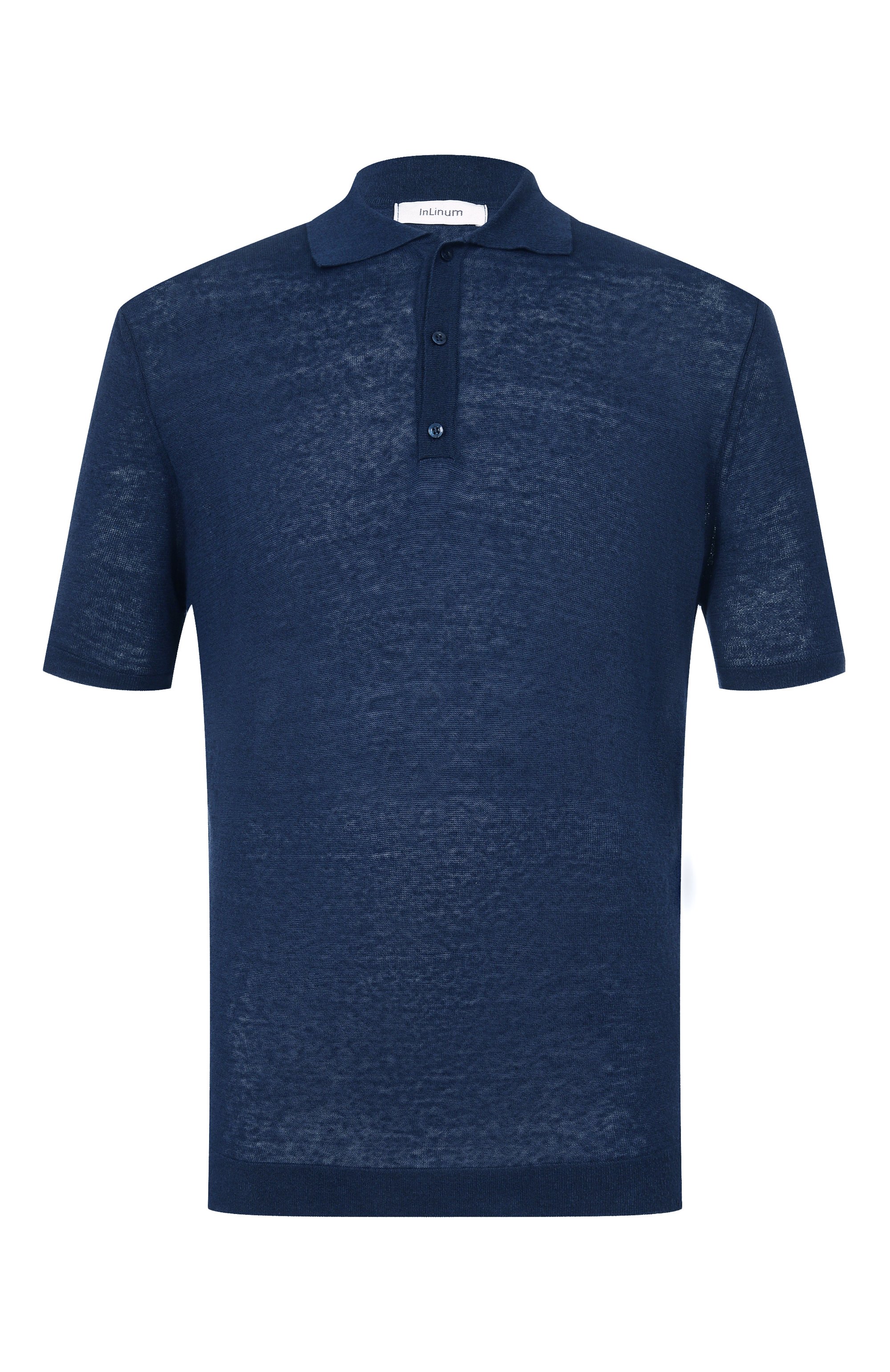 Поло изо льна и хлопка INLINUM темно-синего цвета по цене 22700 руб., арт. PUTRI/SINAI, фото 1 Поло изо льна и хлопка INLINUM, арт. PUTRI/SINAI, фото 1