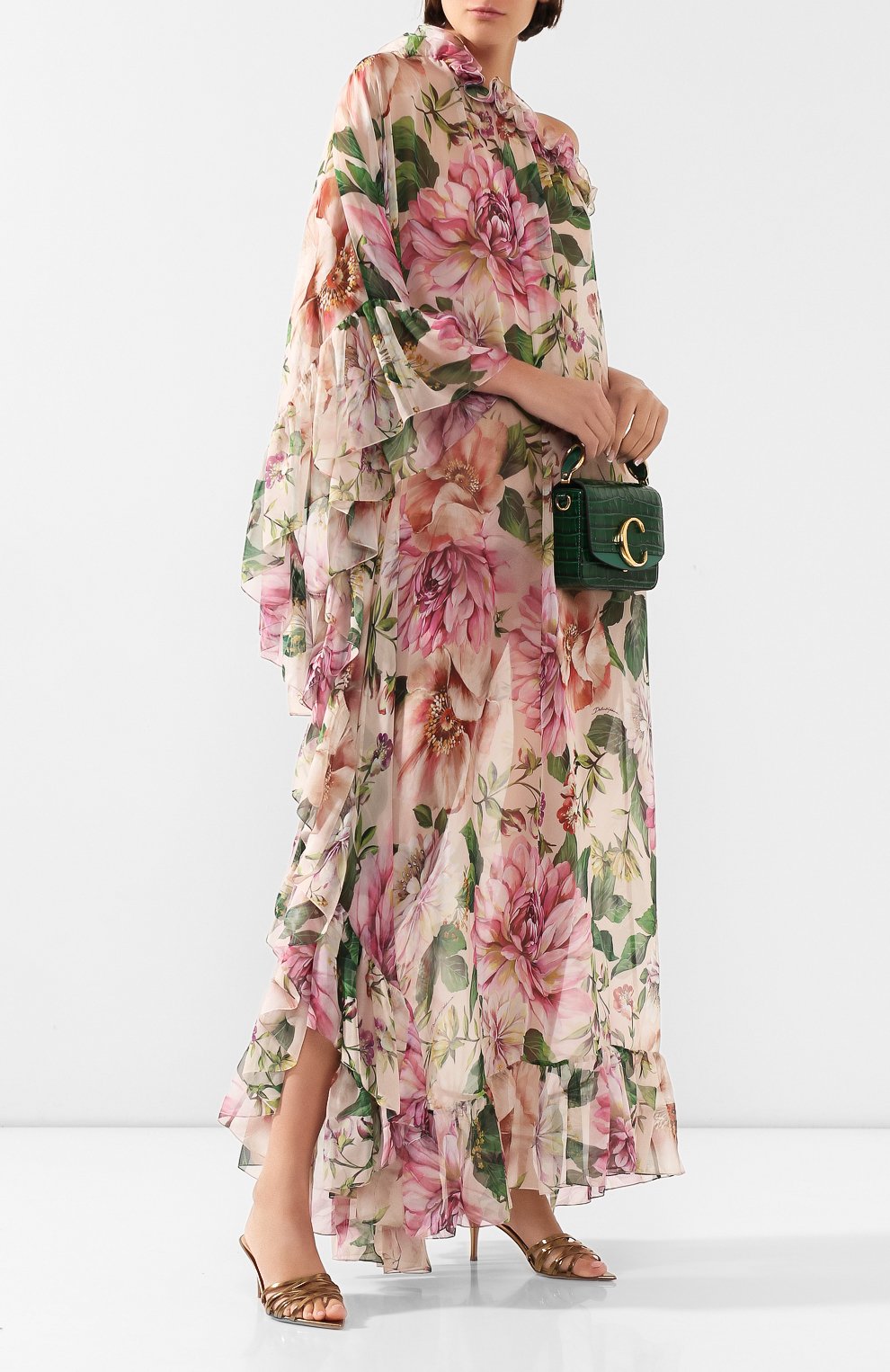 Шелковое платье DOLCE & GABBANA розового цвета по цене 220500 руб., арт. F6F1LT/IS1AF, фото 2 Шелковое платье DOLCE & GABBANA, арт. F6F1LT/IS1AF, фото 2