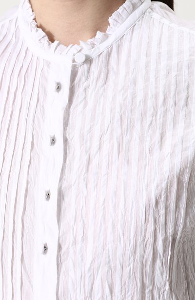 Хлопковая блуза прямого кроя с воротником-стойкой GUCCI, арт. 517956/Z3877, фото 5