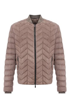 Мужской замшевый бомбер GIORGIO ARMANI бежевого цвета, арт. 9SR84P/9SP84 | Фото 1 (Длина (верхняя одежда): Короткие; Рукава: Длинные; Материал подклада: Синтетический материал; Мужское Кросс-КТ: Кожа и замша, Верхняя одежда, пуховик-короткий; Принт: Без принта; Кросс-КТ: Куртка, бомбер; Стили: Кэжуэл; Материал внешний: Замша, Натуральная кожа; Материал утеплителя: Пух и перо; Материал сплава: Проставлено; Драгоценные камни: Проставлено)