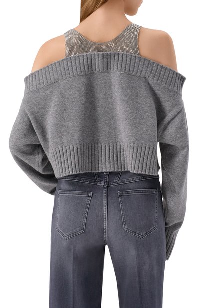 Шерстяной топ с отделкой стразами GIUSEPPE DI MORABITO, арт. 05FWKNT359 05358, фото 4