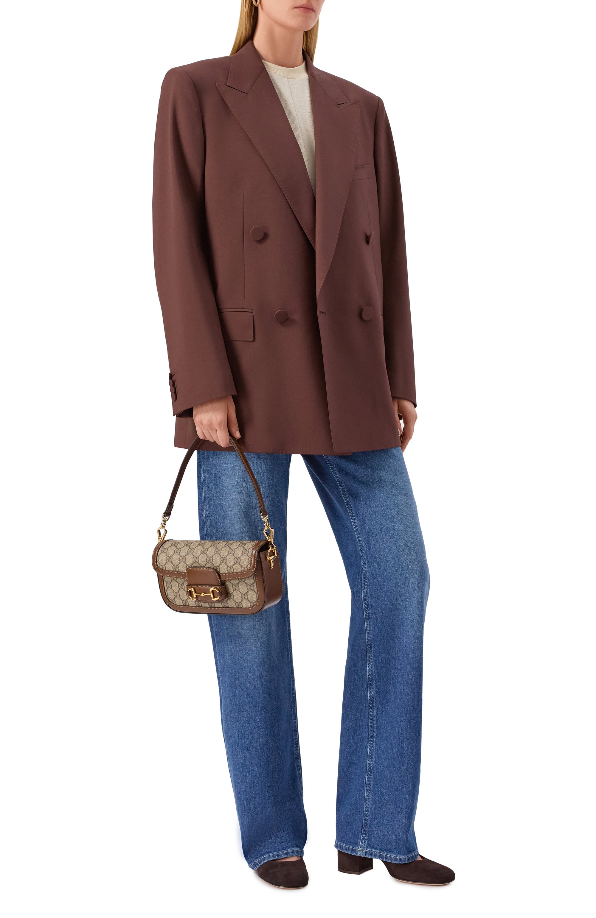 Сумка horsebit 1955 small GUCCI темно-бежевого цвета по цене 464000 руб., арт. 735178/92TCG, фото 7 Сумка horsebit 1955 small GUCCI, арт. 735178/92TCG, фото 7