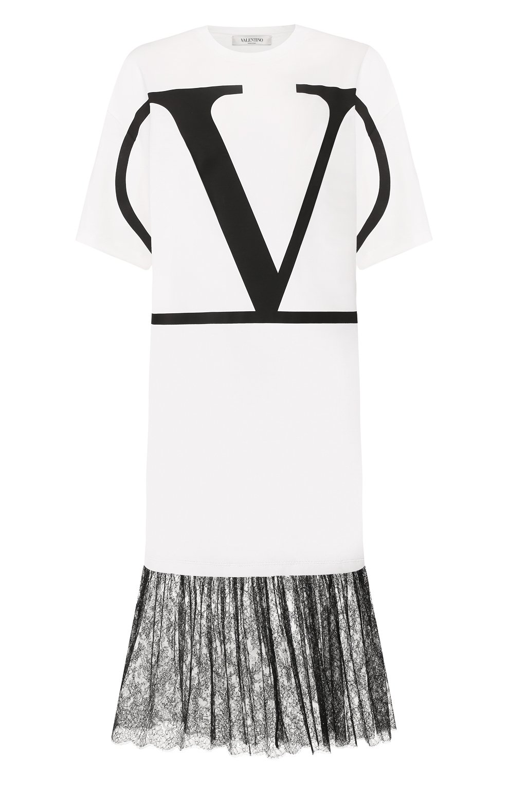 Хлопковое платье VALENTINO белого цвета по цене 168500 руб., арт. TB3MJ00Z589, фото 1 Хлопковое платье VALENTINO, арт. TB3MJ00Z589, фото 1