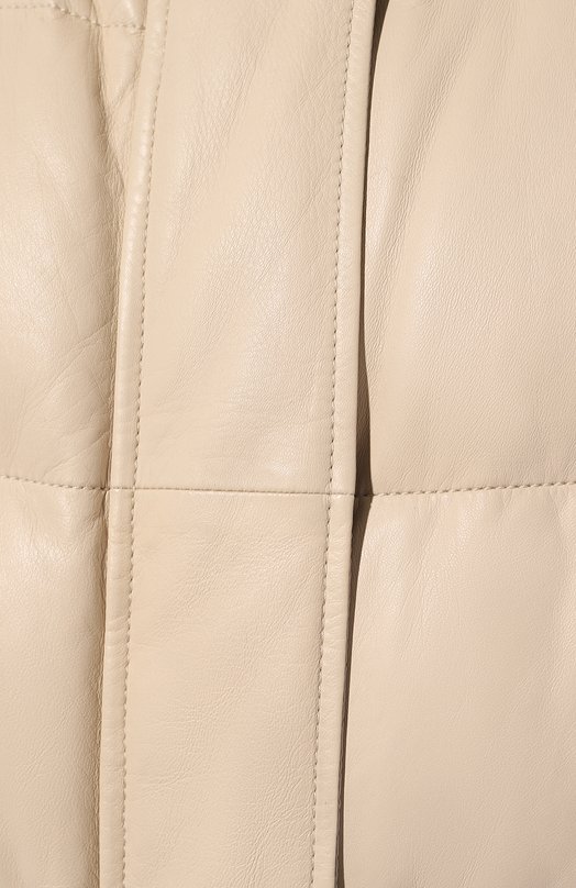 Пуховый кожаный жилет Brunello Cucinelli MPNPI9624P Кремовый  MPNPI9624P Фото 5