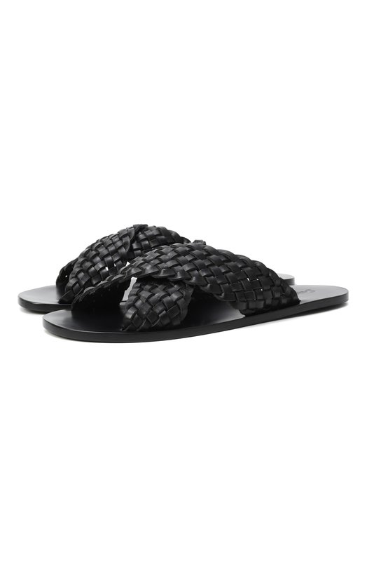 Кожаные шлепанцы Party Saint Laurent 825293/0MU00 Чёрный 825293/0MU00