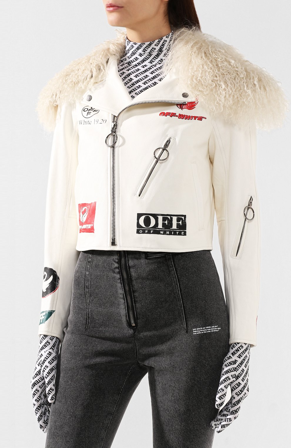 Кожаная куртка OFF-WHITE, арт. 0WJA019E19E900820288, фото 3