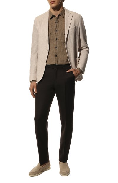 Льняная рубашка ALESSANDRO GHERARDI коричневого цвета по цене 24050 руб., арт. NEW JACKET/6869, фото 2 Льняная рубашка ALESSANDRO GHERARDI, арт. NEW JACKET/6869, фото 2