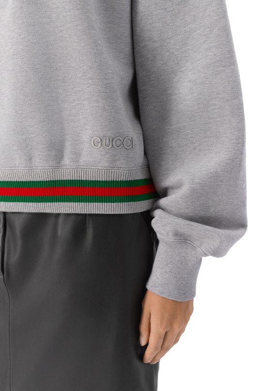 Хлопковый свитшот Gucci 794632/XJG08 Серый  794632/XJG08 Фото 5