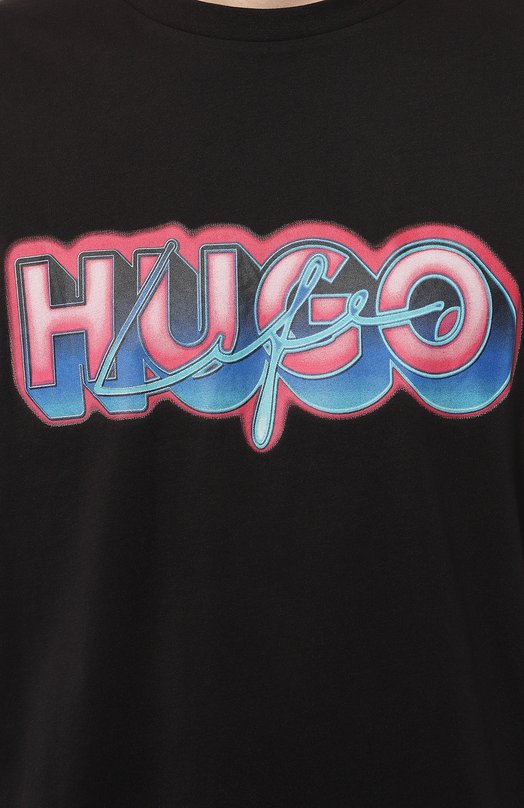 Хлопковая футболка HUGO 50515278 Чёрный  50515278 Фото 5