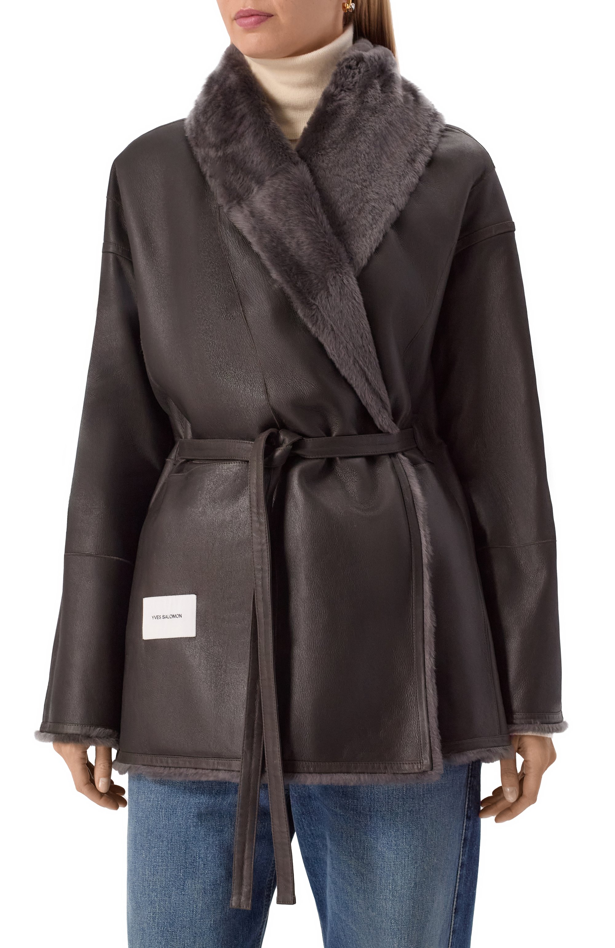 Двусторонняя дубленка из овчины YVES SALOMON, арт. 26WYV60175MERL, фото 6