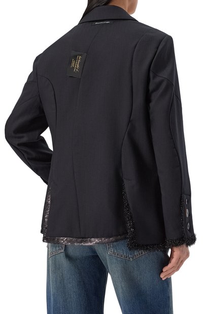 Шерстяной жакет с отделкой пайетками UNDERCOVER черного цвета по цене 309000 руб., арт. UC2E1103, фото 4 Шерстяной жакет с отделкой пайетками UNDERCOVER, арт. UC2E1103, фото 4