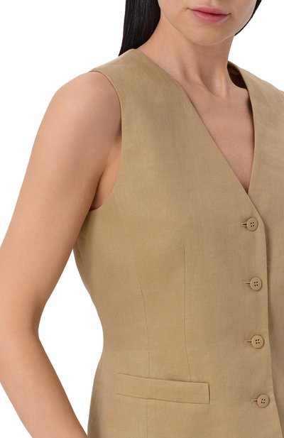 Льняной жилет MAX MARA STUDIO, а рт. MSTCARNET, фото 5