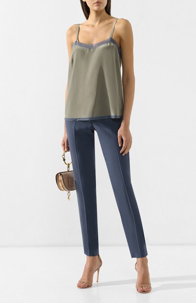 Шелковый топ ZADIG AND VOLTAIRE хаки цвета по цене 11100 руб., арт. SHCP0703F, фото 2 Шелковый топ ZADIG AND VOLTAIRE, арт. SHCP0703F, фото 2