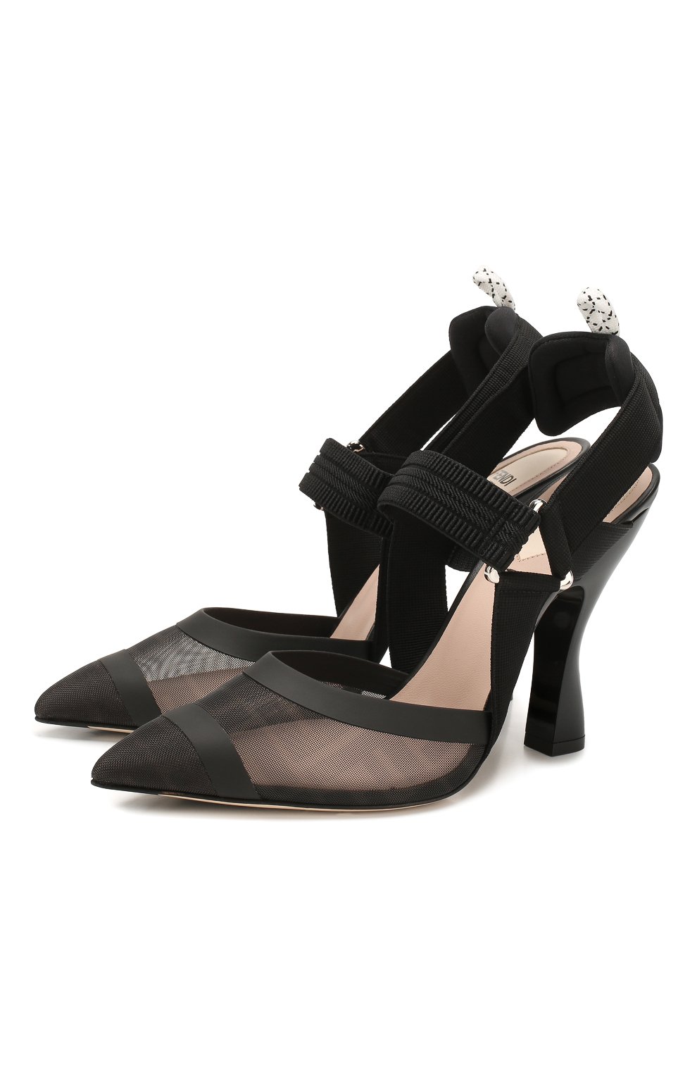 Текстильные туфли FENDI черного цвета по цене 104500 руб., арт. 8J6711 A8UG, фото 1 Текстильные туфли FENDI, арт. 8J6711 A8UG, фото 1