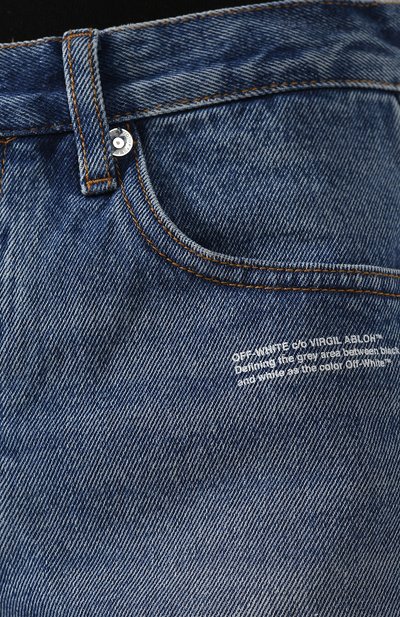 Джинсовые шорты OFF-WHITE синего цвета по цене 24300 руб., арт. 0WYC002R197730578700, фото 5 Джинсовые шорты OFF-WHITE, арт. 0WYC002R197730578700, фото 5