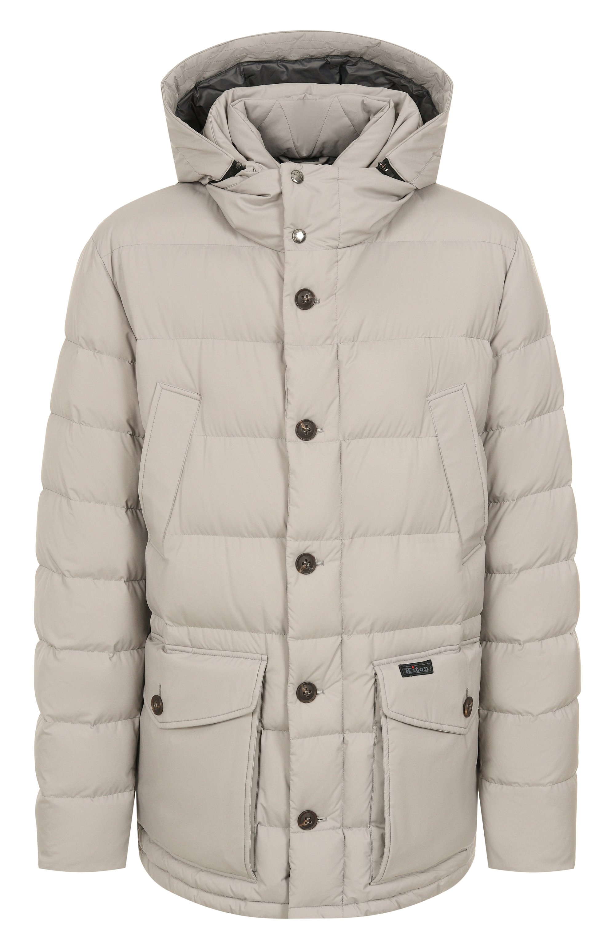 Пуховик KITON светло-серого цвета по цене 851500 руб., арт. UW1961V0457F04_62-68, фото 1 Пуховик KITON, арт. UW1961V0457F04_62-68, фото 1