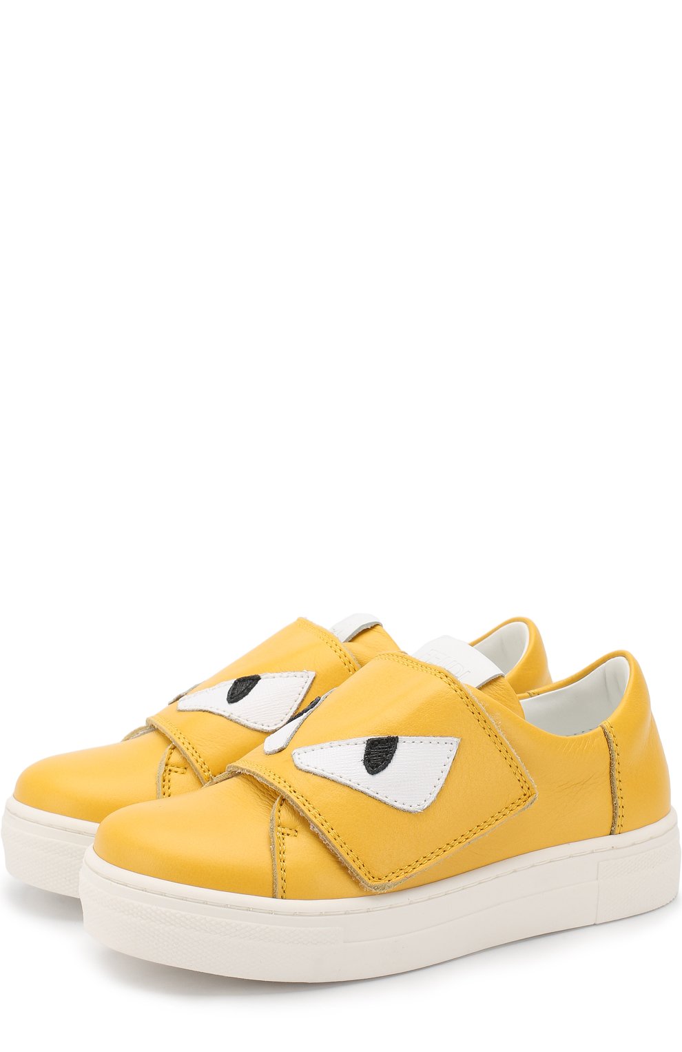 Кожаные кеды с застежками велькро FENDI, арт. JMR160/NA7/28-35, фото 1