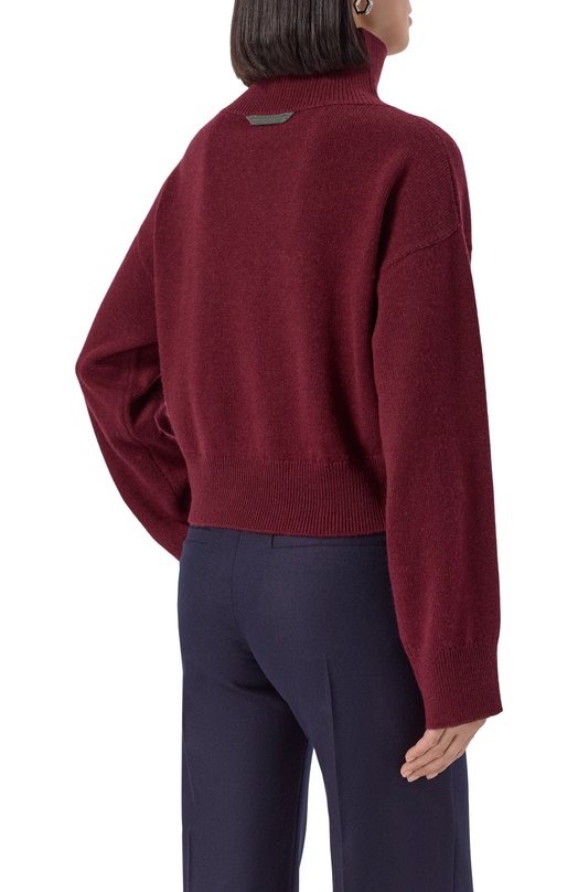Кашемировый свитер Brunello Cucinelli M12707314P Бордовый  M12707314P Фото 4