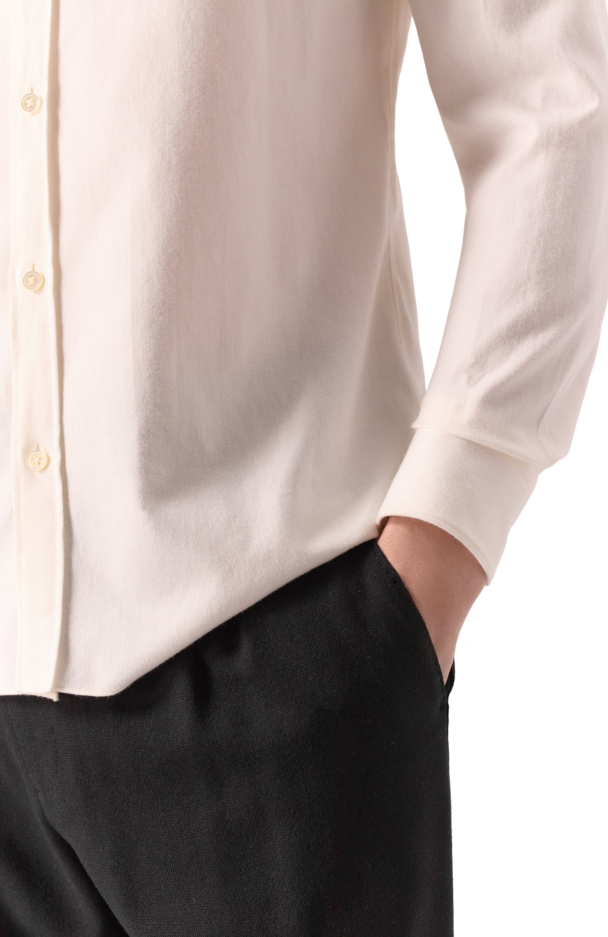 Хлопковая рубашка ZEGNA кремового цвета по цене 73300 руб., арт. SRB4/UEX35A8, фото 5 Хлопковая рубашка ZEGNA, арт. SRB4/UEX35A8, фото 5