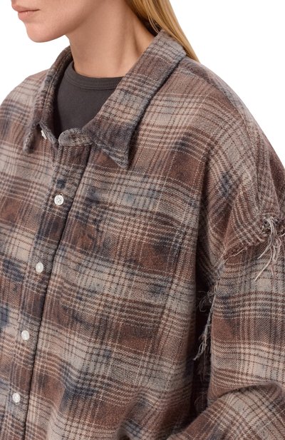 Хлопковая рубашка R13 серого цвета по цене 75900 руб., арт. R13WR075-R684B_001, фото 5 Хлопковая рубашка R13, арт. R13WR075-R684B_001, фото 5