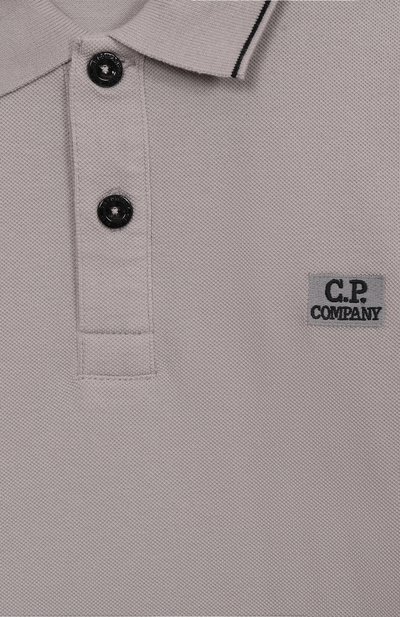 Хлопковое поло C.P. COMPANY серого цвета по цене 10800 руб., арт. C0M001/LFA04/4-8, фото 3 Хлопковое поло C.P. COMPANY, арт. C0M001/LFA04/4-8, фото 3