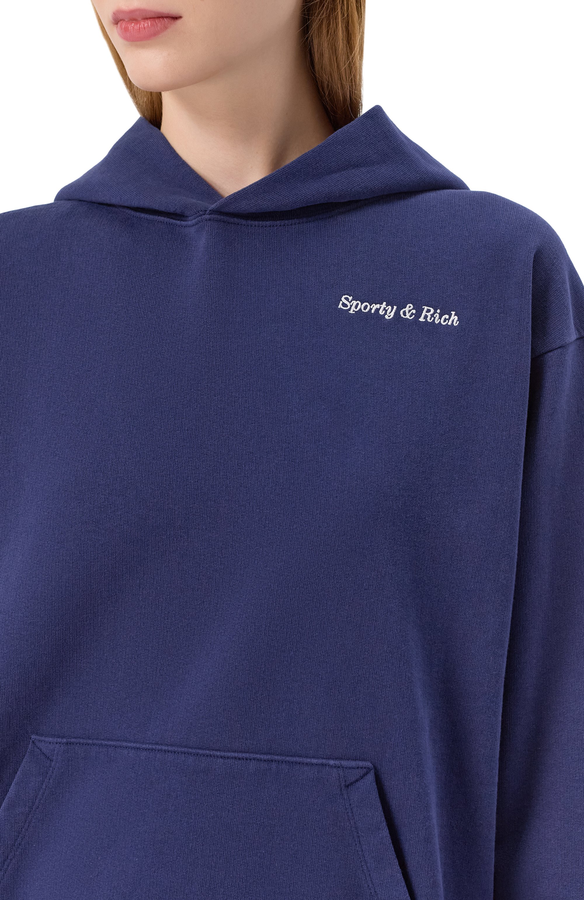 Хлопковое худи SPORTY AND RICH, арт. ST06760666BL106, фото 5
